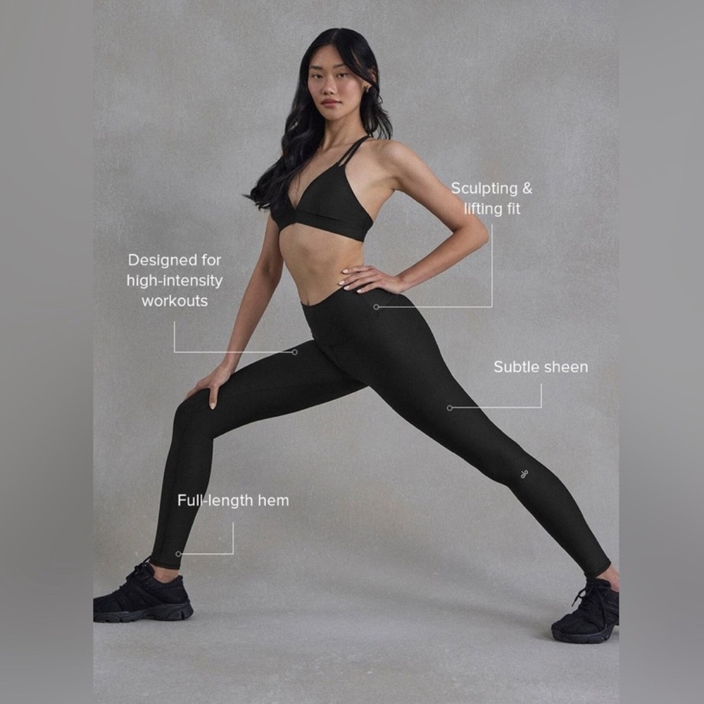 ALO Yoga Black Seamless High-Rise Leggings - Picture 2 of 5